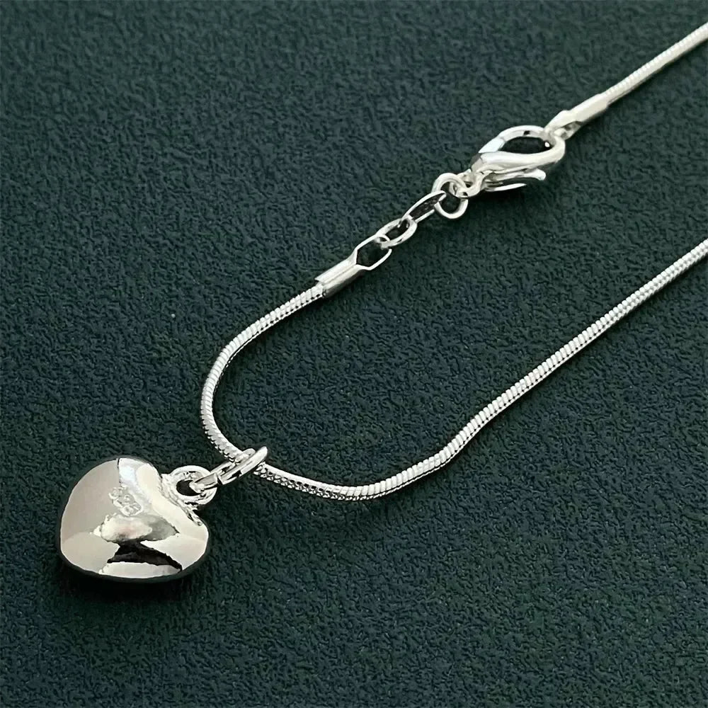 925 Sterling Silver Heart Pendant - Minimalist Fine Jewelry - Gift for Her