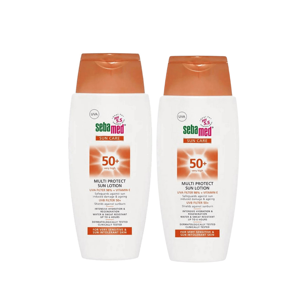 Lot de 2 lotions solaires protectrices polyvalentes Sebamed SPF 50 150 ml