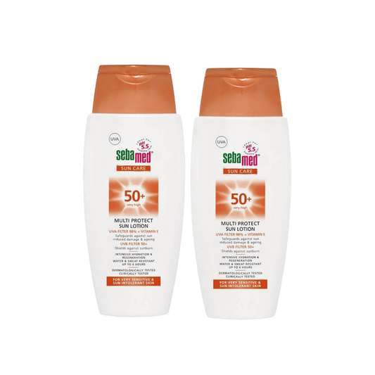Lot de 2 lotions solaires protectrices polyvalentes Sebamed SPF 50 150 ml