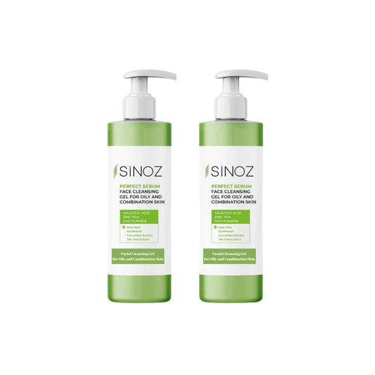Gel nettoyant visage Sinoz pour peaux grasses et mixtes 400 ml, lot de 2