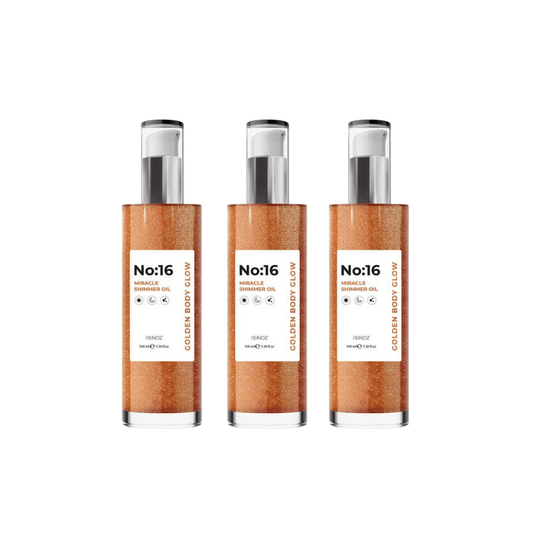 Sinoz No:16 Huile de soin miraculeuse scintillante pour cheveux et corps 100 ml Lot de 3