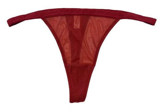 Mesh Thong with Elastic Waist, XS-2X