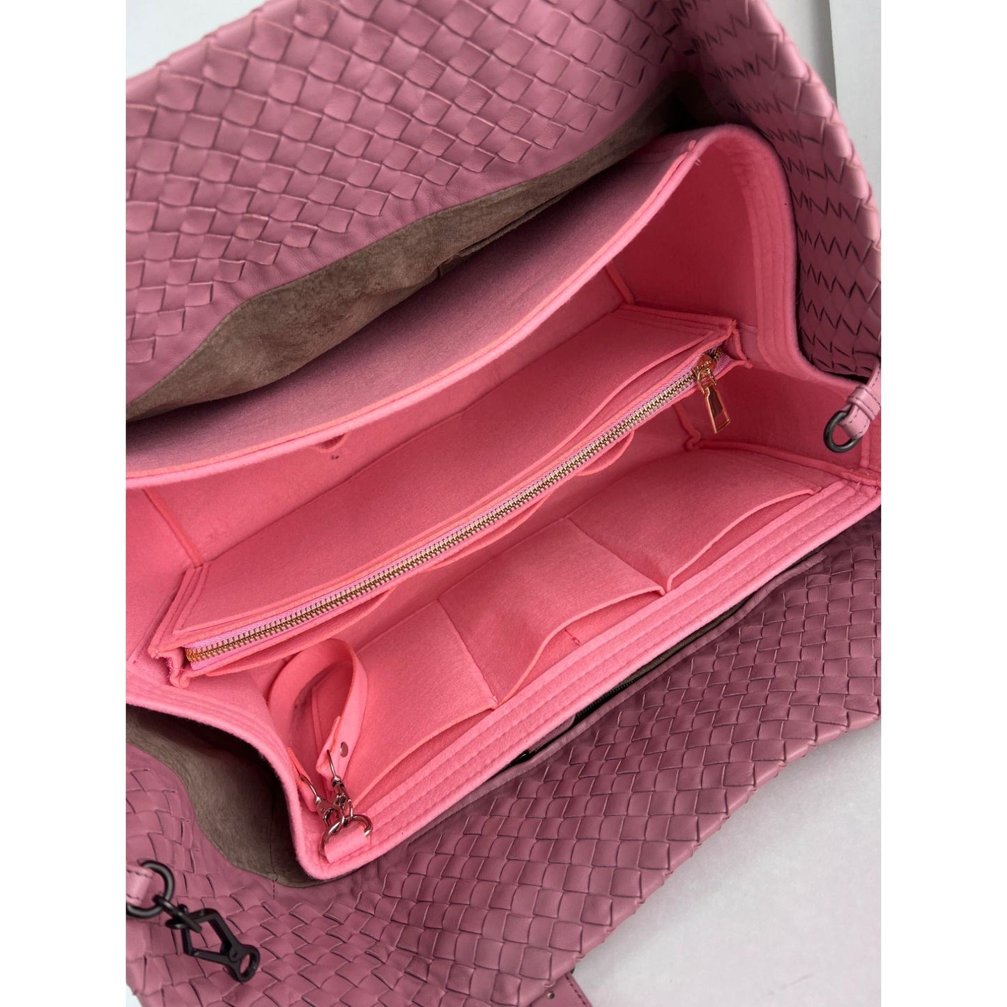 Bottega Venetta Nappa Intrecciato Large Seamless Rose Pink tote Bag