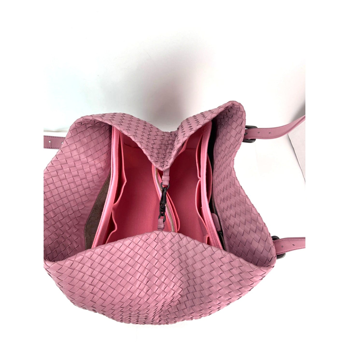Bottega Venetta Nappa Intrecciato Large Seamless Rose Pink tote Bag