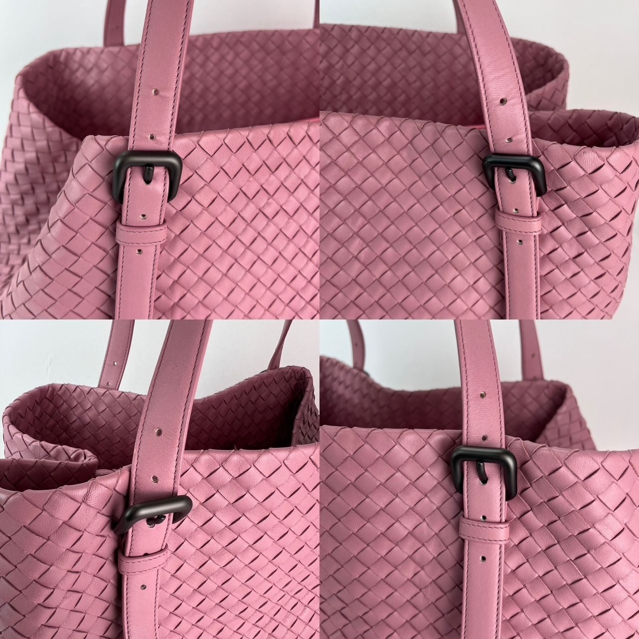 Bottega Venetta Nappa Intrecciato Large Seamless Rose Pink tote Bag