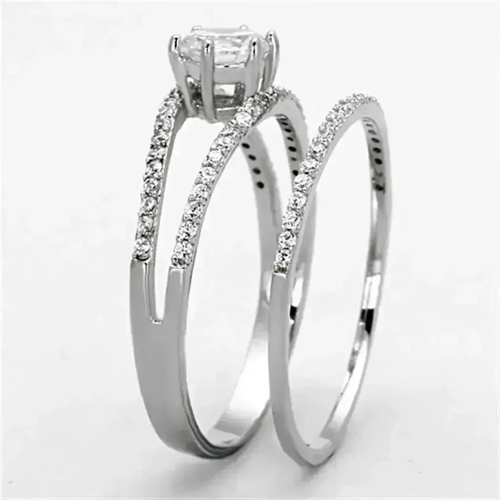 925 Sterling Silver Rhodium Ring – AAA Clear CZ Brilliance