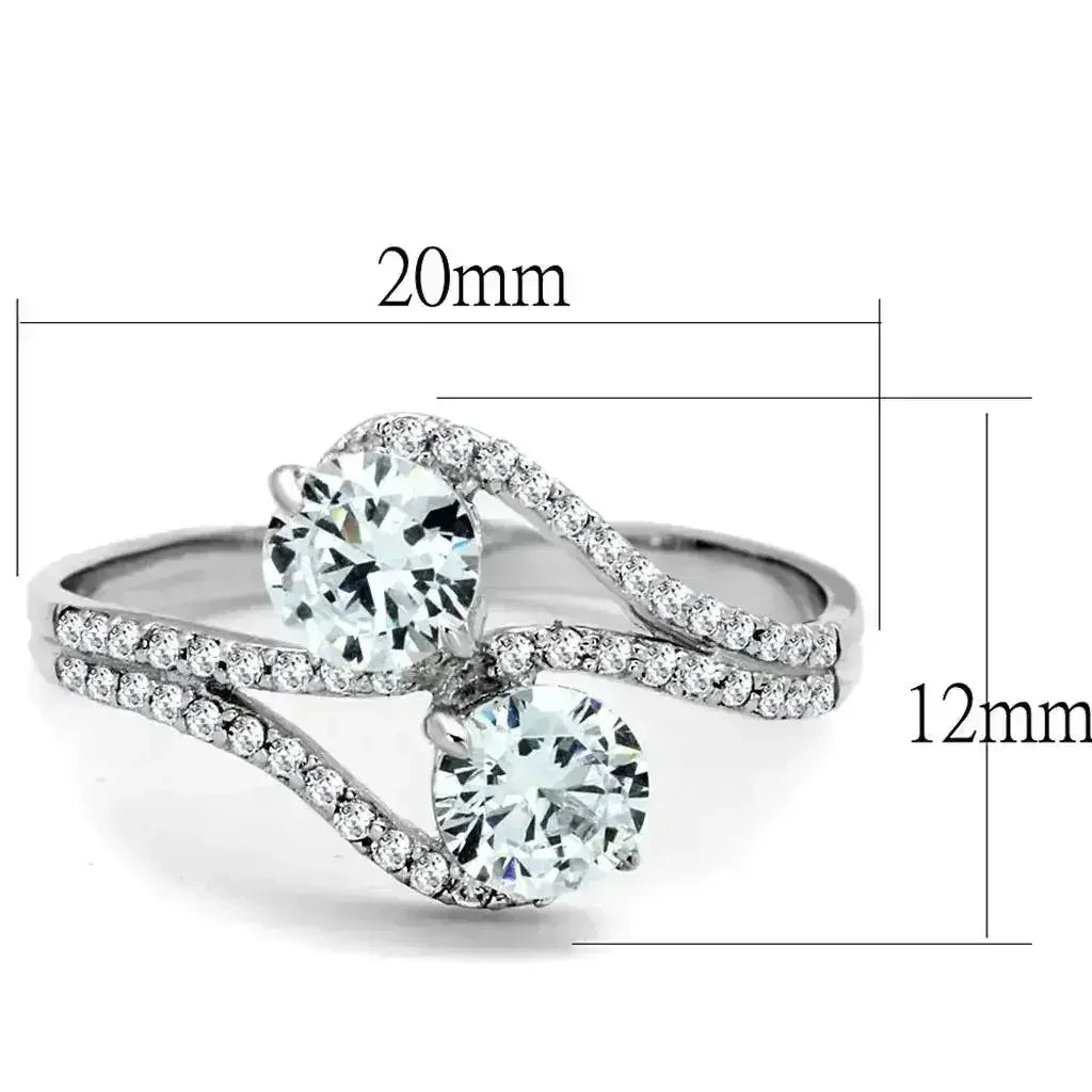 925 Sterling Silver Rhodium Ring – AAA Clear CZ Solitaire