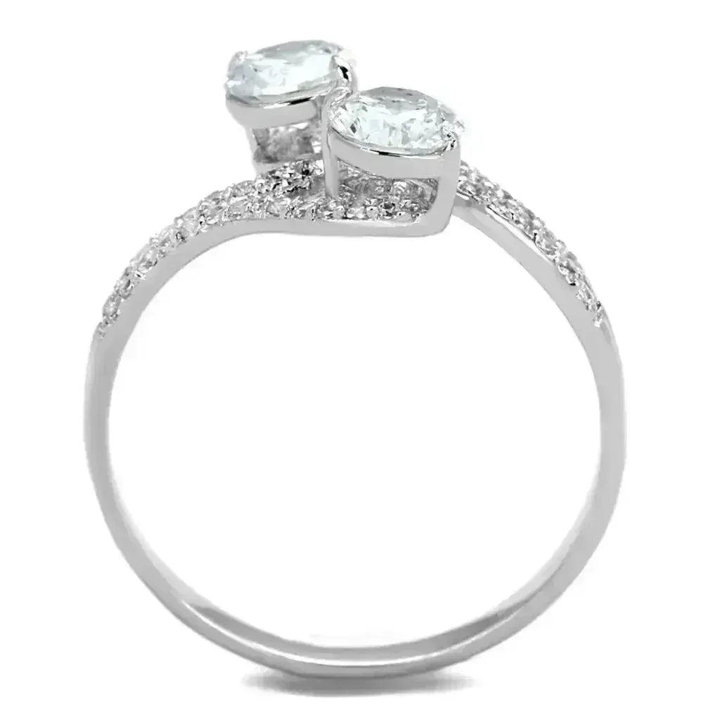 925 Sterling Silver Rhodium Ring – AAA Clear CZ Solitaire
