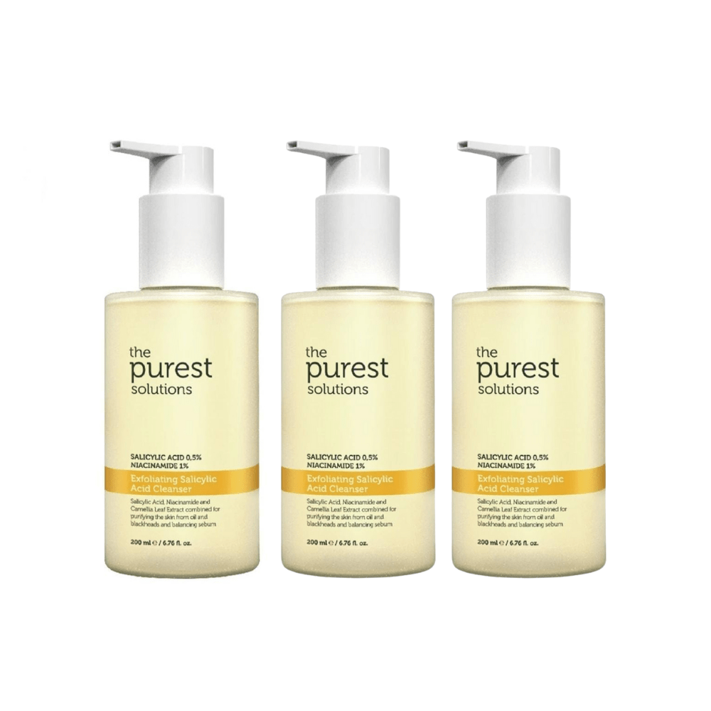 Gel nettoyant visage The Purest Solutions à l'acide salicylique 200 ml, lot de 3