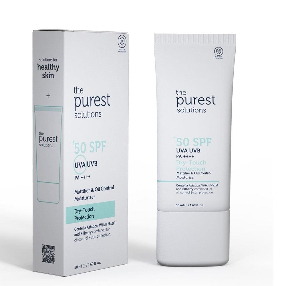 The Purest Solutions Crème solaire finition mate pour peaux grasses 50 SPF 50 ml, lot de 2