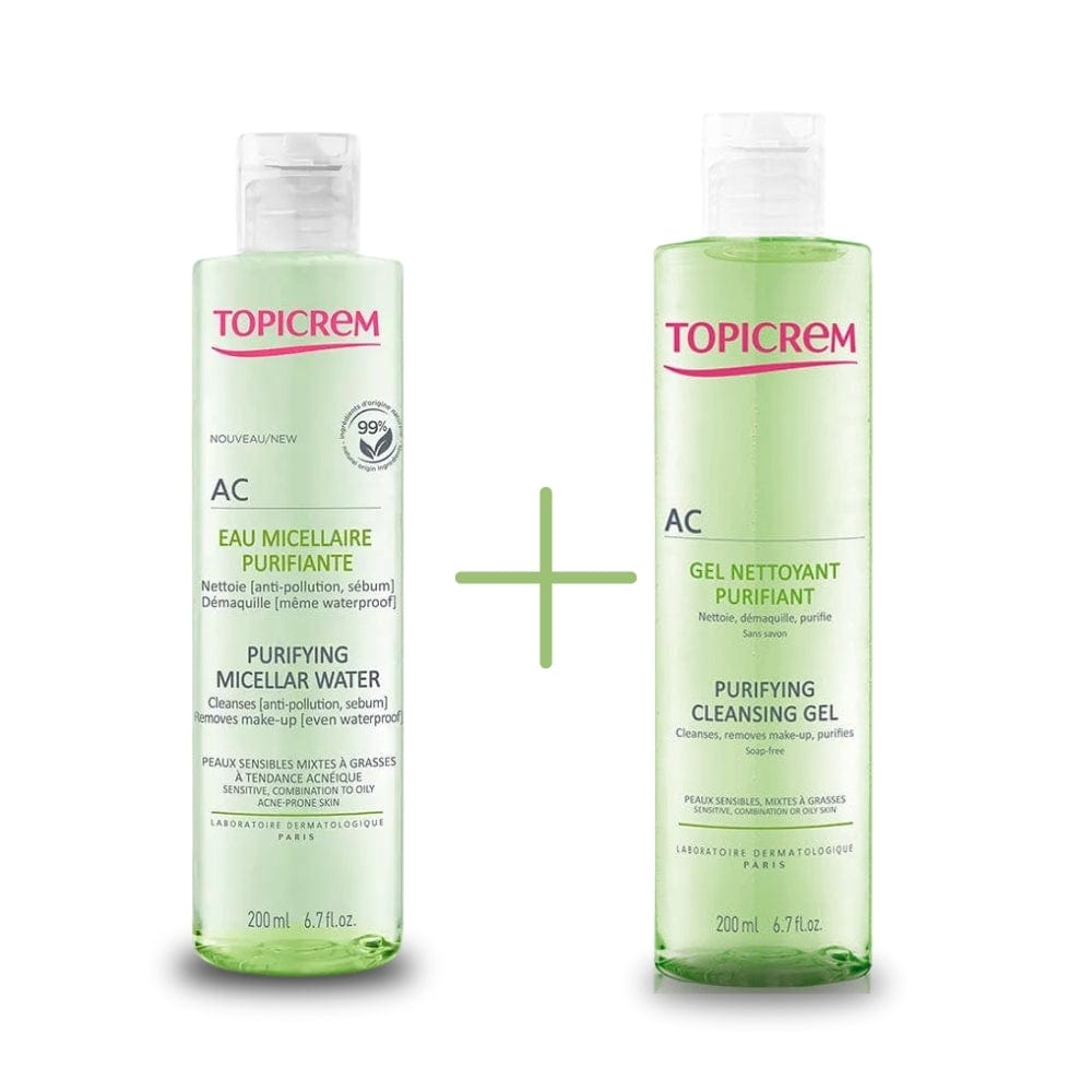Topicrem AC Eau Micellaire Purifiante 200 ml et Gel Nettoyant AC 200 ml