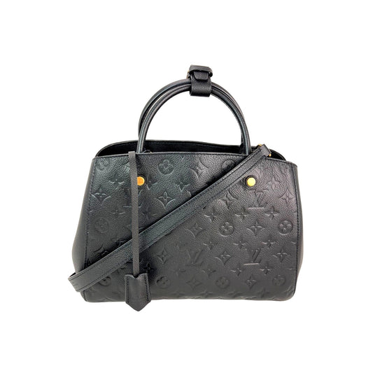 Louis Vuitton Montaigne MM Empreinte Black Leather Shoulder Bag