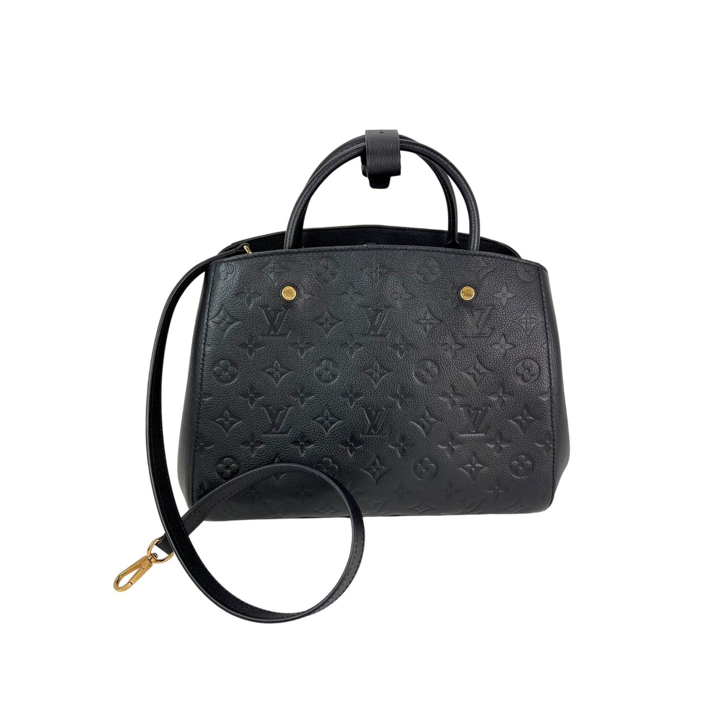 Louis Vuitton Montaigne MM Empreinte Black Leather Shoulder Bag