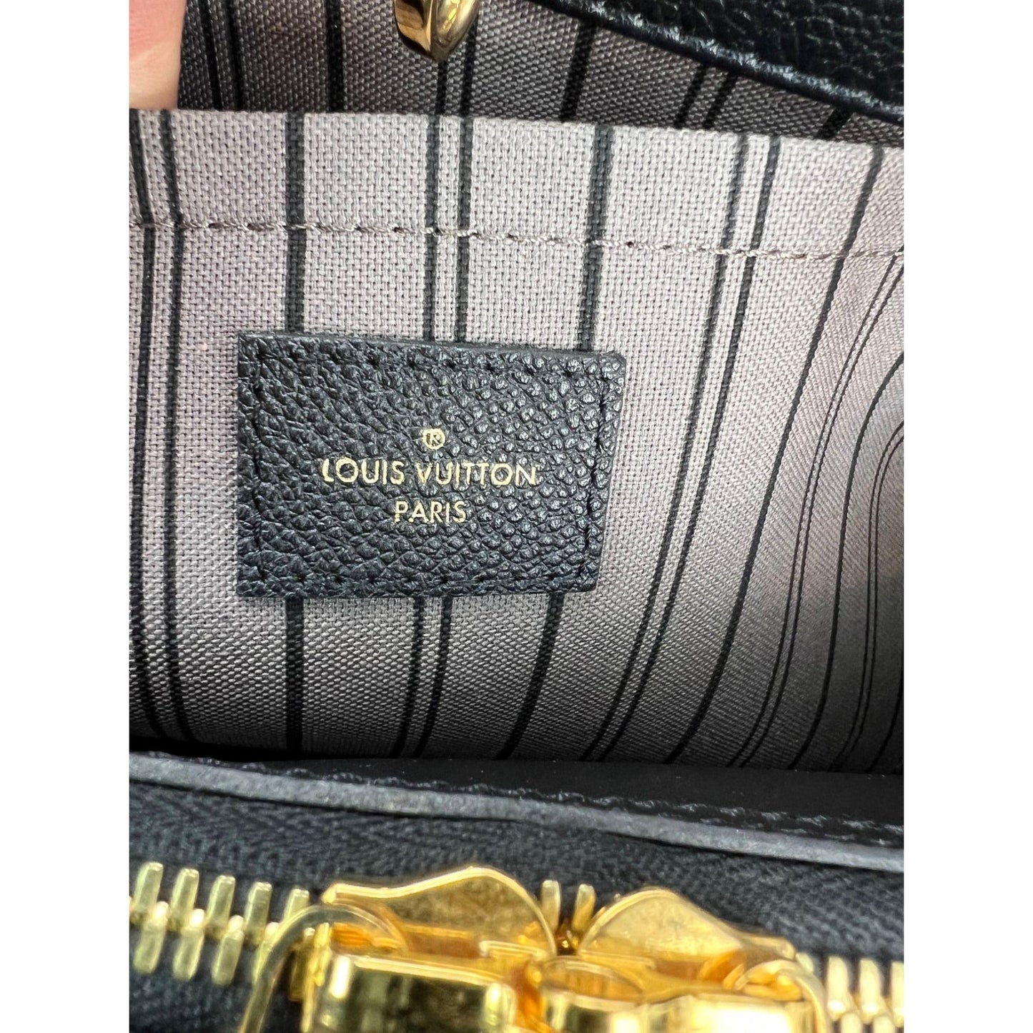 Louis Vuitton Montaigne MM Empreinte Black Leather Shoulder Bag