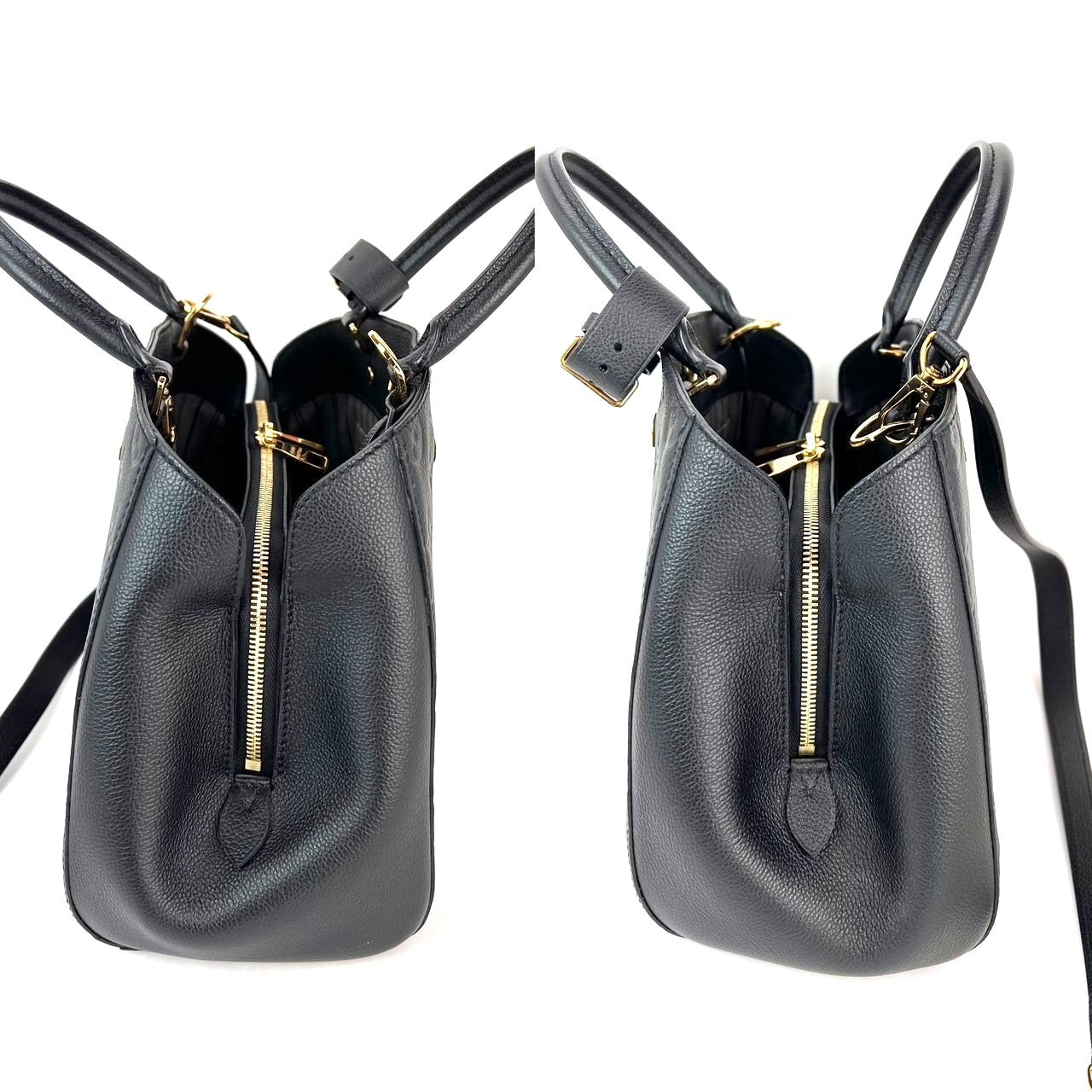 Louis Vuitton Montaigne MM Empreinte Black Leather Shoulder Bag