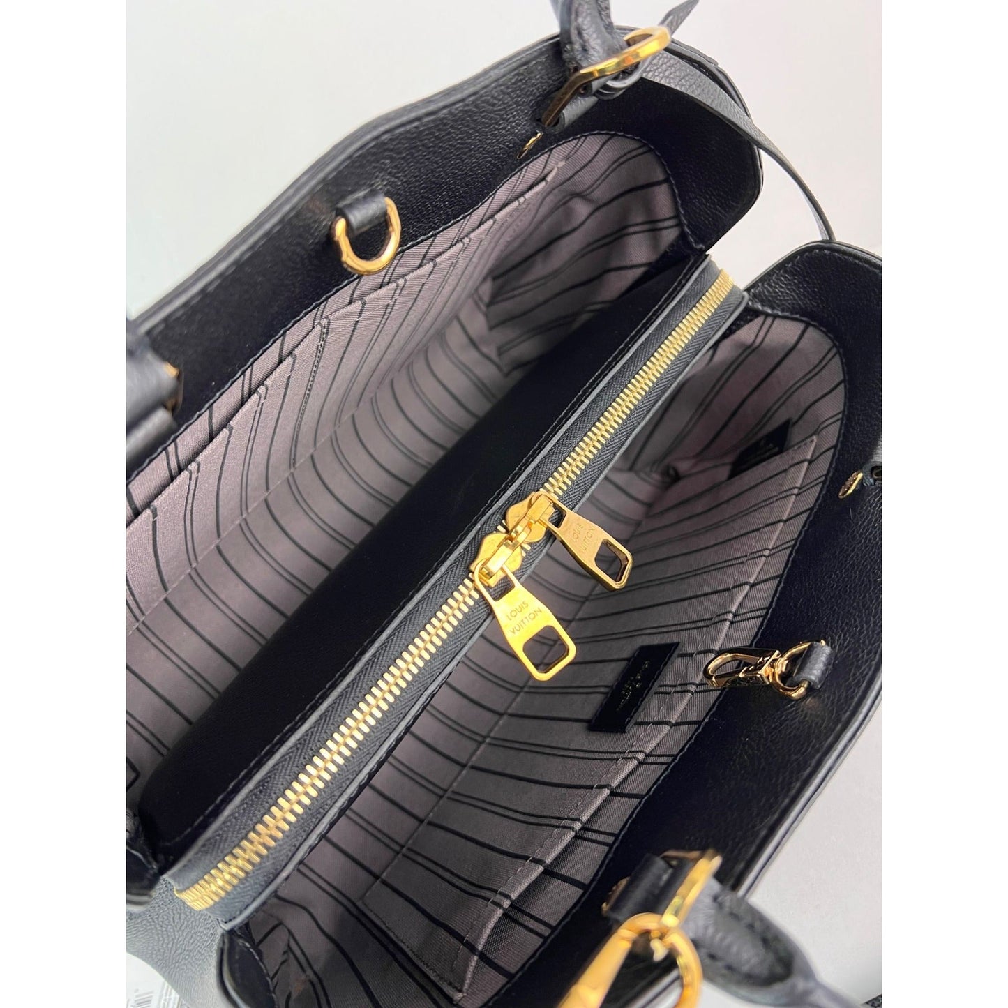 Louis Vuitton Montaigne MM Empreinte Black Leather Shoulder Bag