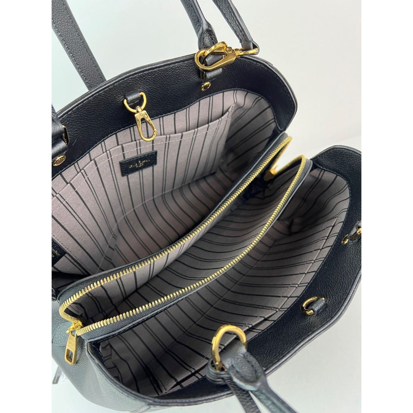 Louis Vuitton Montaigne MM Empreinte Black Leather Shoulder Bag