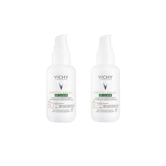 Vichy Capital Soleil UV-Clear Spf 50 Fluid Sunscreen 40 ml 2 Pack