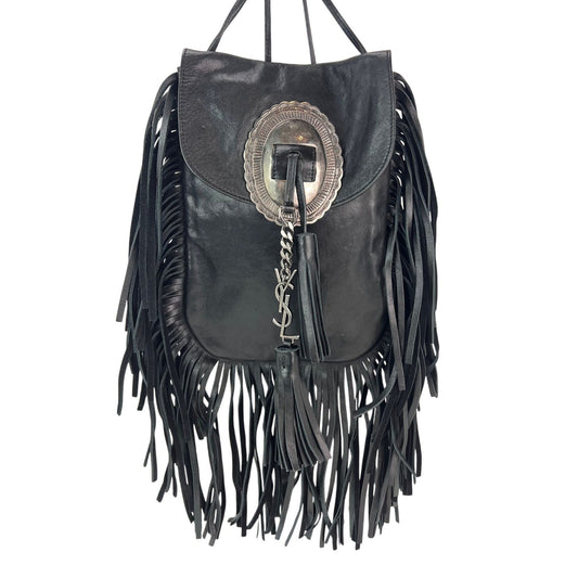 Saint Laurent Lambskin Anita Tassel Black Crossbody Bag