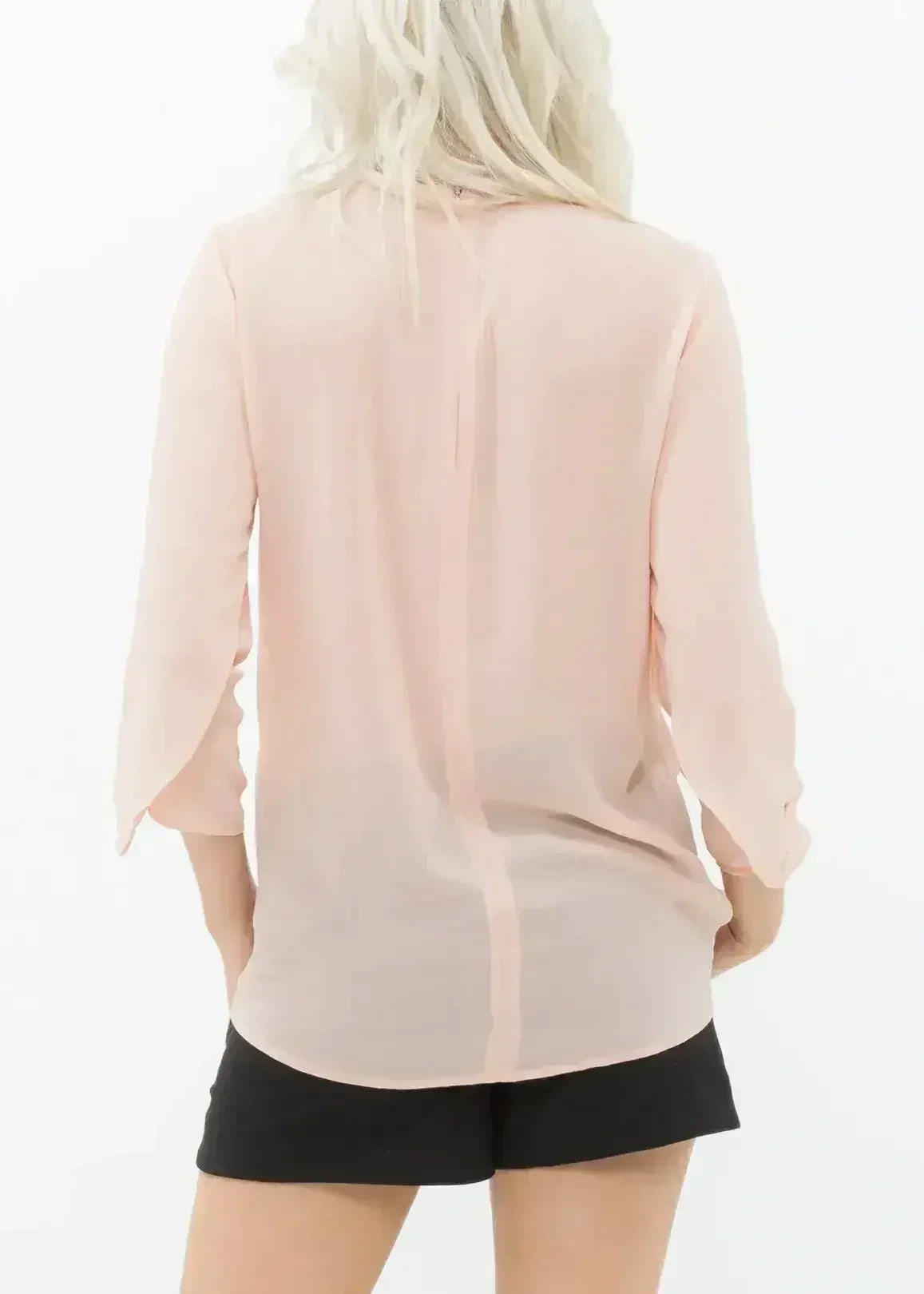 Blush & Cream Cross Hem Blouse For Women | Femstylo