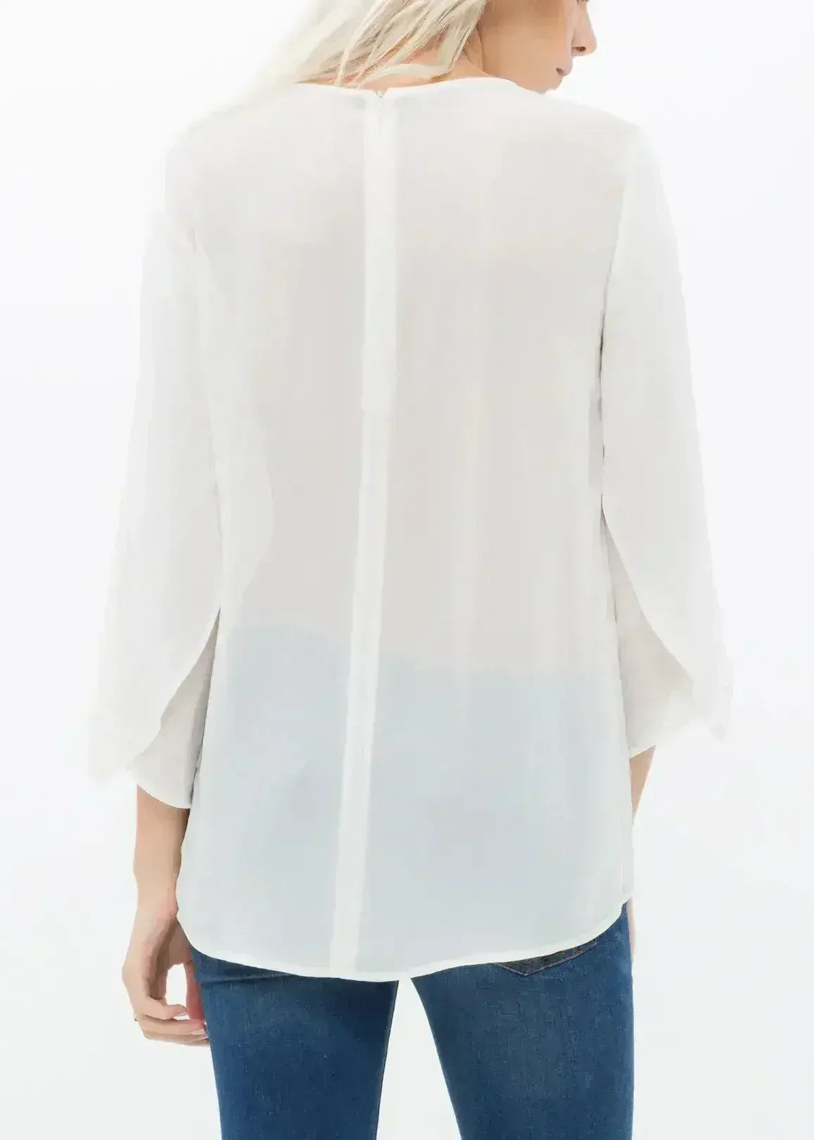Blush & Cream Cross Hem Blouse For Women | Femstylo