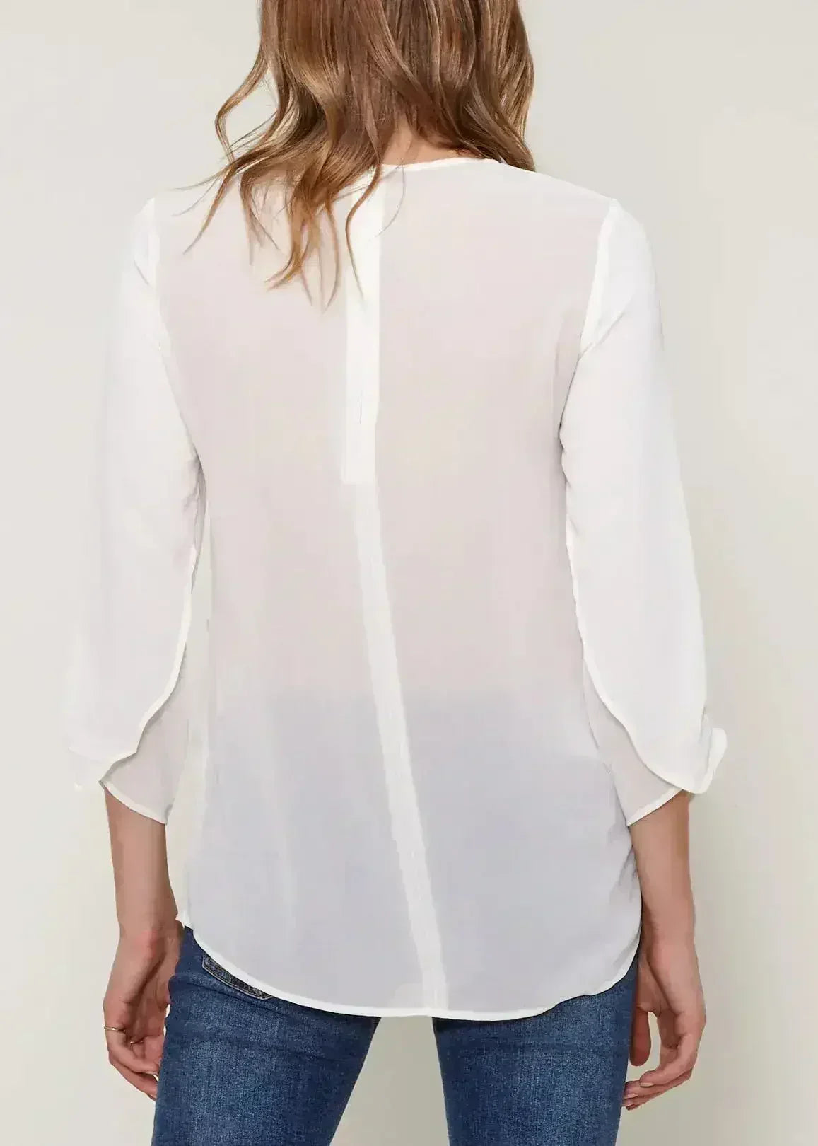Blush & Cream Cross Hem Blouse For Women | Femstylo