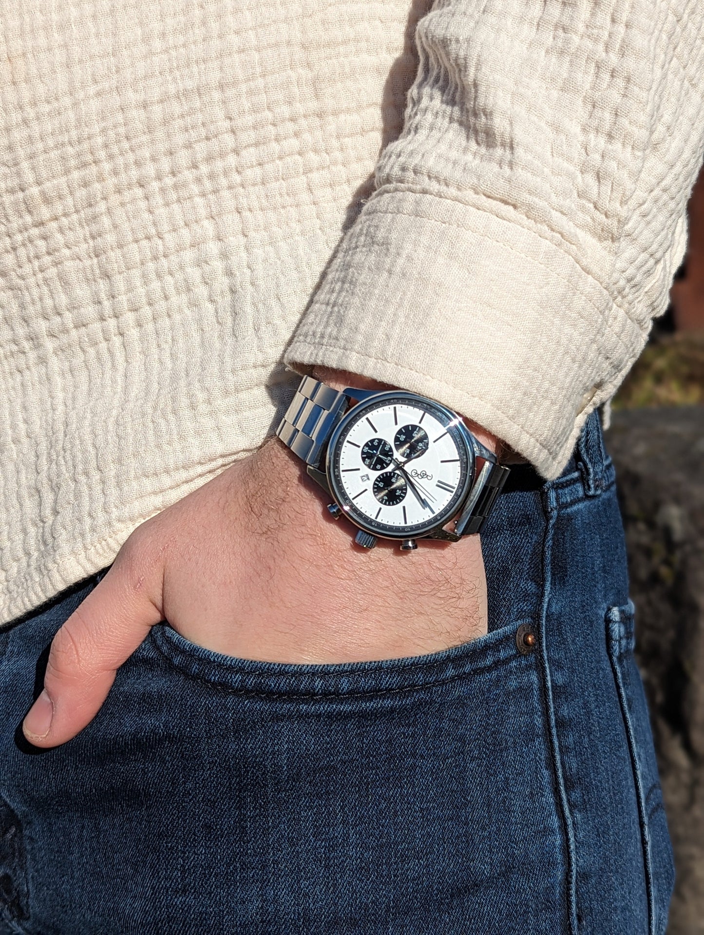 White and Black Chronograph