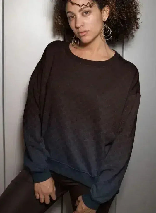 Blue Brand Pattern Sublimation Sweatshirt