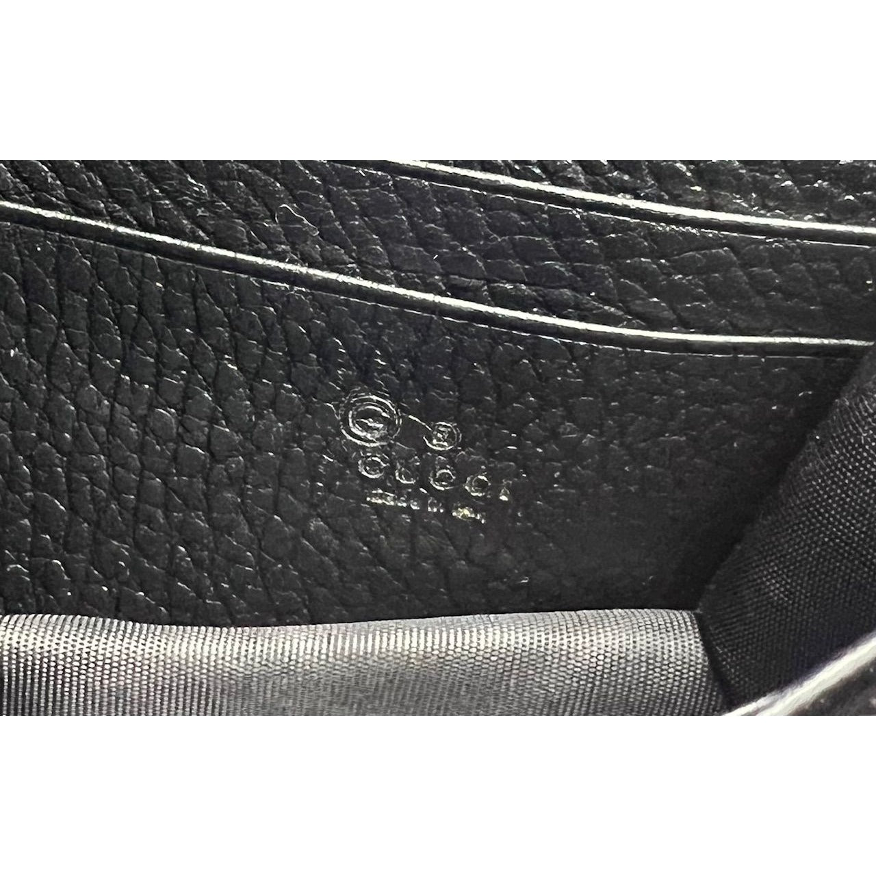 Gucci Interlocking Black Leather Dollar Calfskin GG Wallet on a Chain Clutch Bag