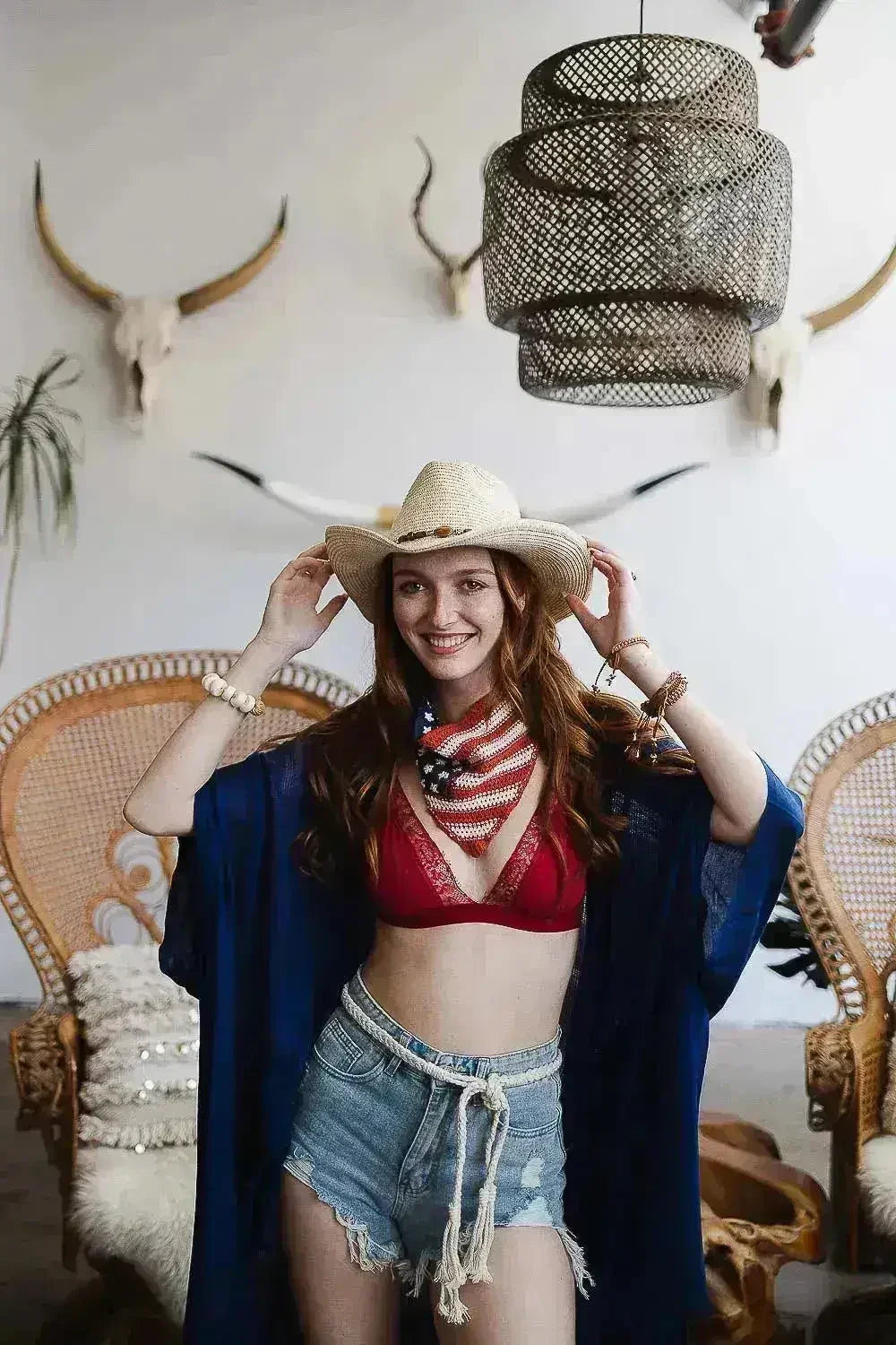Boho Western Bead Chain Paper Hat - Summer Vacation Style | Femstylo