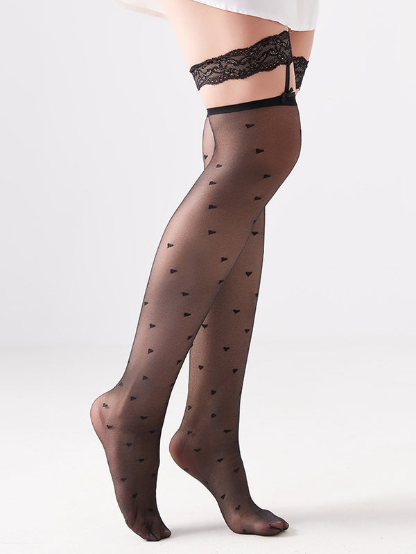 Polka Dot Thigh-High Stockings