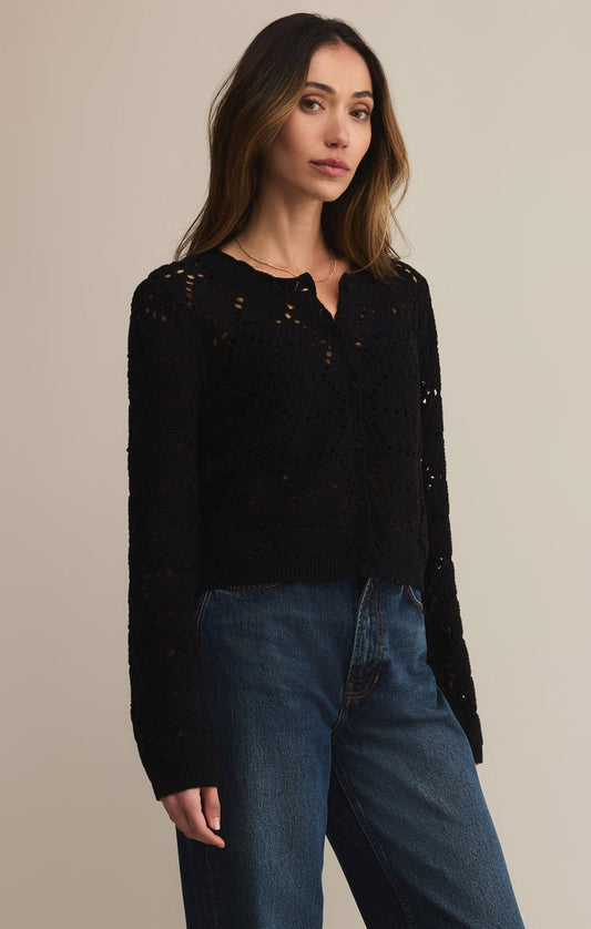 Rosalyn Diamond Cardigan Black