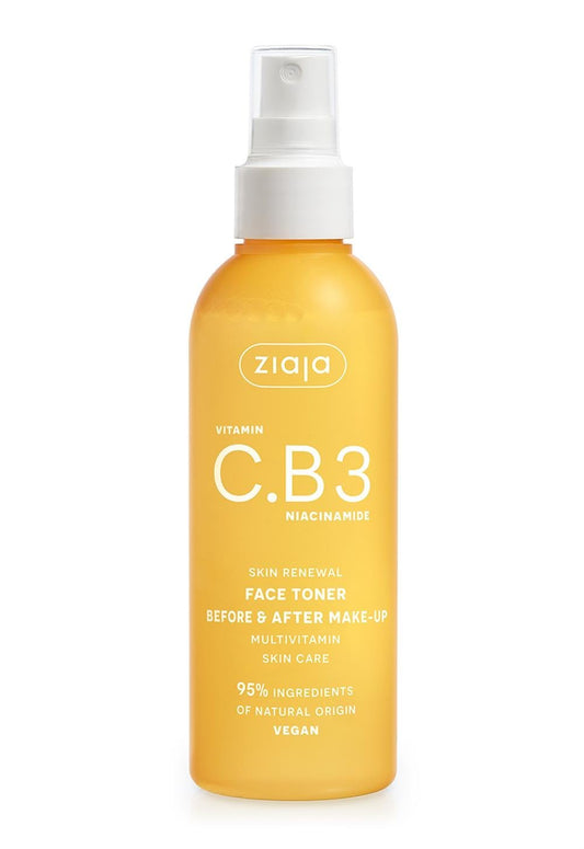 Spray tonique quotidien pour le visage Ziaja à la vitamine C.B3 et à la niacinamide, 190 ml