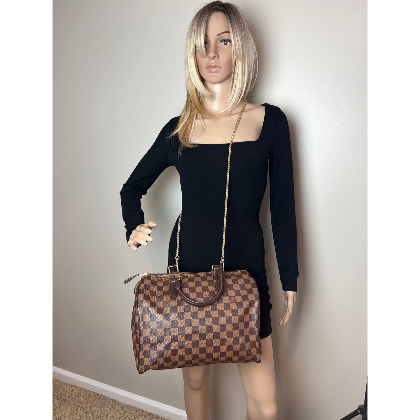 LOUIS VUITTON Speedy 30 Damier Ebene Hand Bag