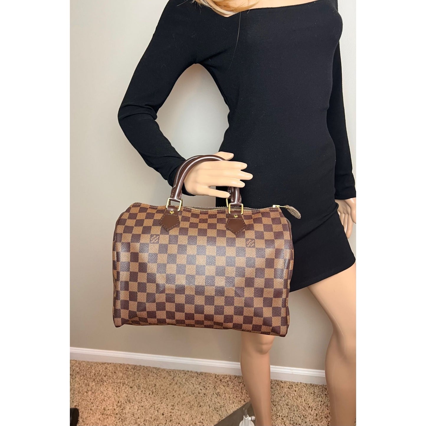 LOUIS VUITTON Speedy 30 Damier Ebene Hand Bag