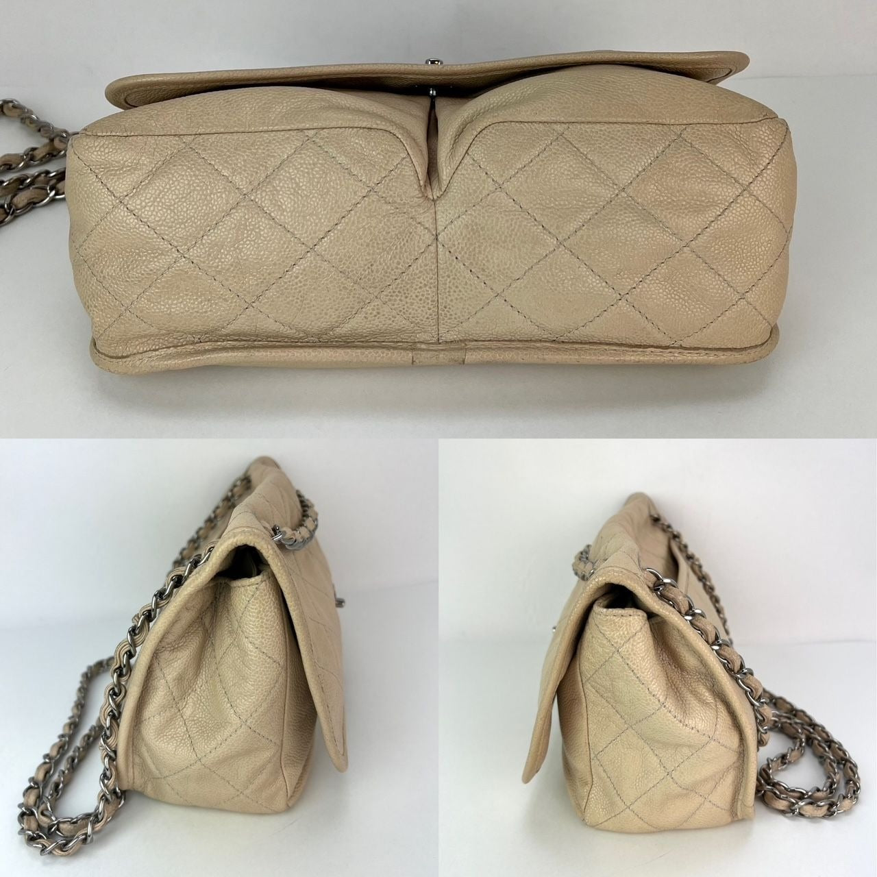 Chanel Grained leather Medium Natural Beauty Beige Flap Bag