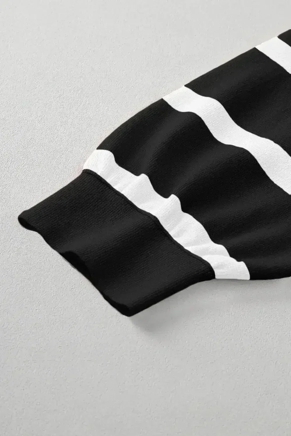 Pink Striped Patchwork Drop Shoulder Sweater