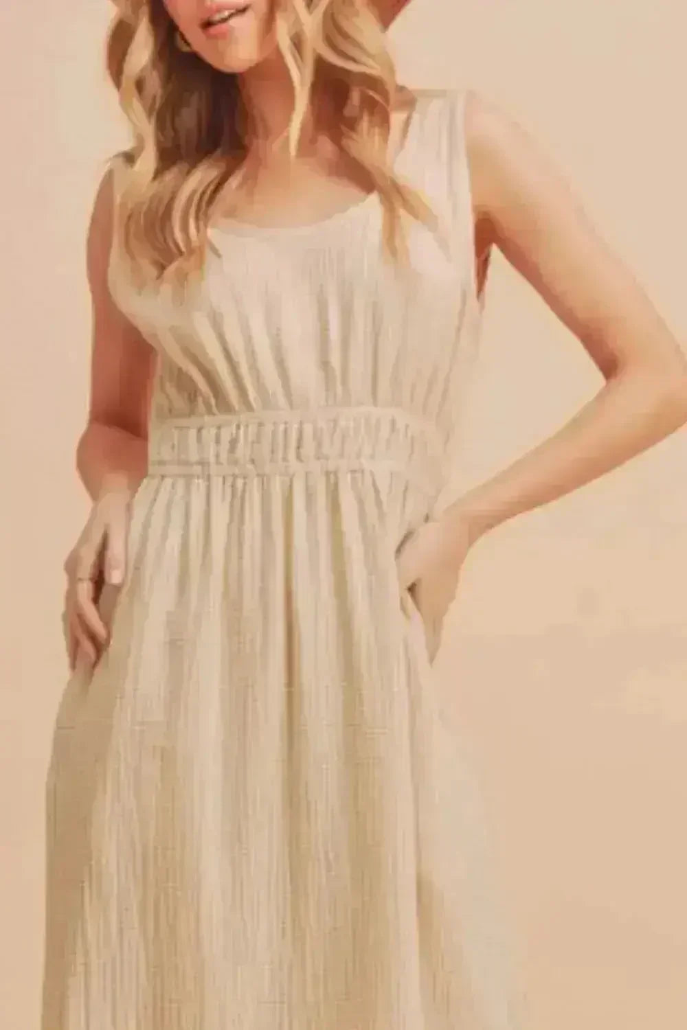 Aemi + Co Side Slit Round Neck Sleeveless Tank Dress