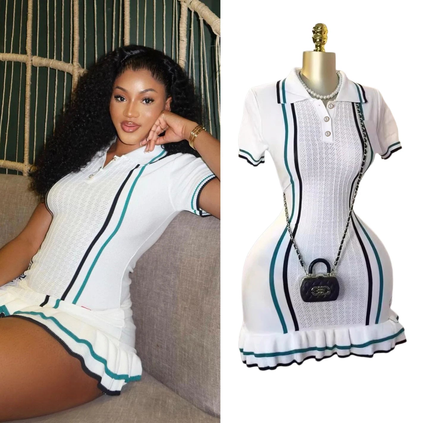 YuooMuoo Chic Mode Sexy Paquet Hanches Mini Robe Tricotée Été 2025 Vintage Col Rabattu Robe De Soirée À Volants Streetwear