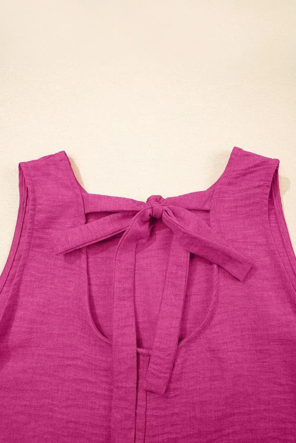 Ashleigh Blue Sleeveless Knot Backless Ruffle Hem Mini Dress