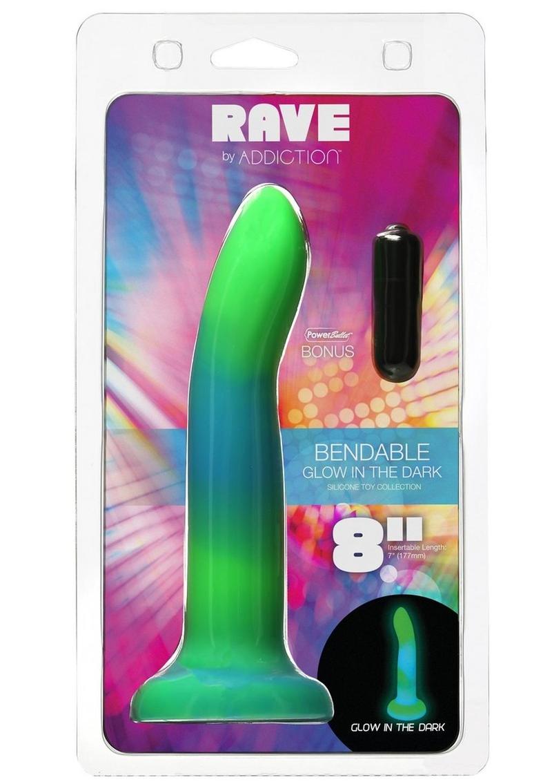 Addiction Rave Glow-in-the-Dark Bendable Silicone Dildo
