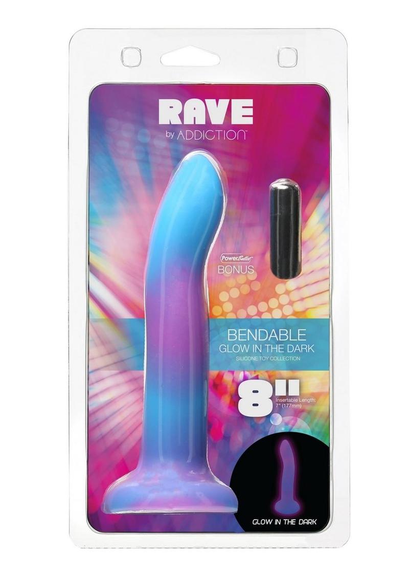 Addiction Rave Glow-in-the-Dark Bendable Silicone Dildo