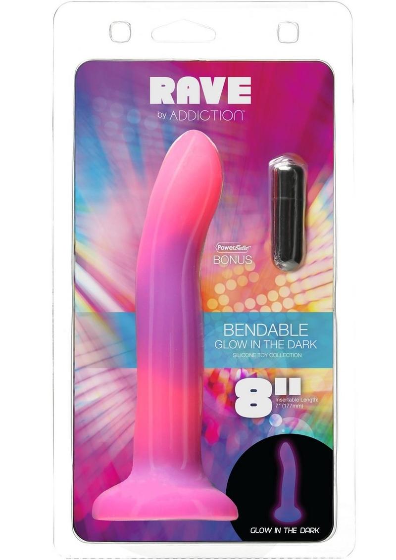 Addiction Rave Glow-in-the-Dark Bendable Silicone Dildo