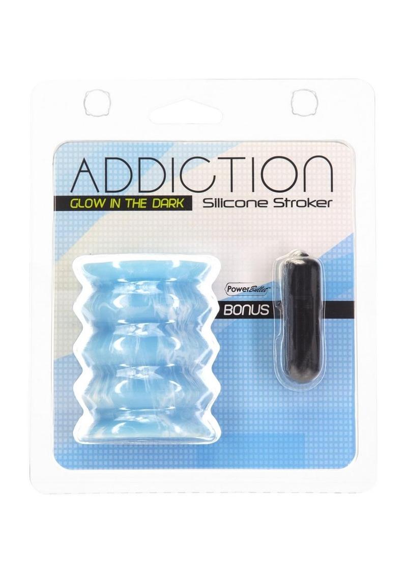 Addiction Glow in the Dark Silicone Stroker with Bonus Power Bullet