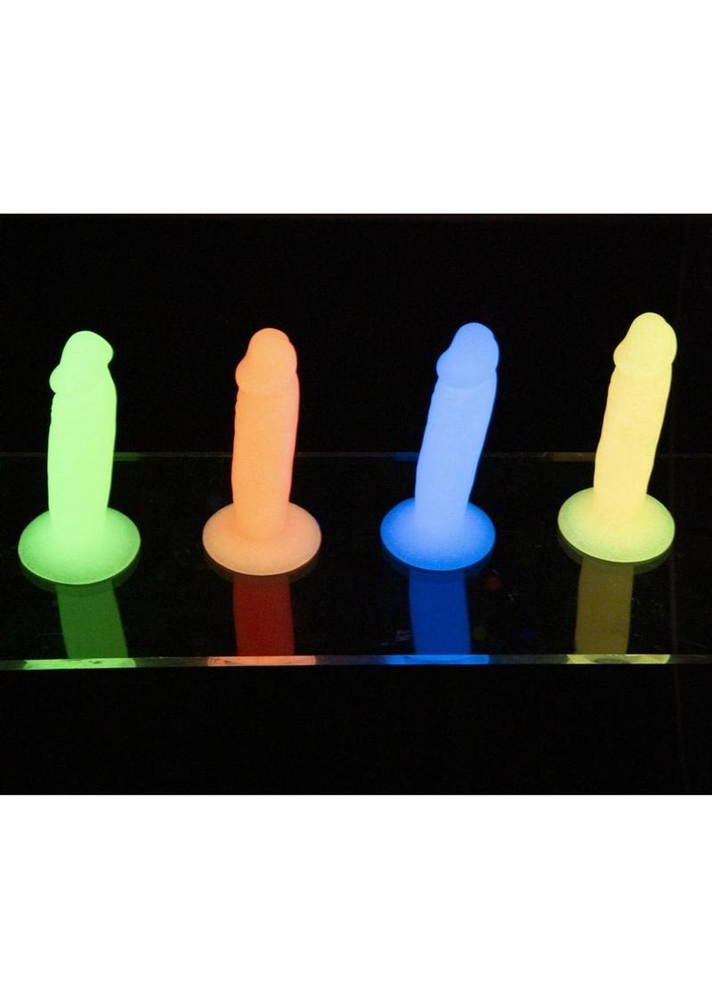 Addiction Silly Willy Glow in the Dark Silicone Dildo Multicolor Fun
