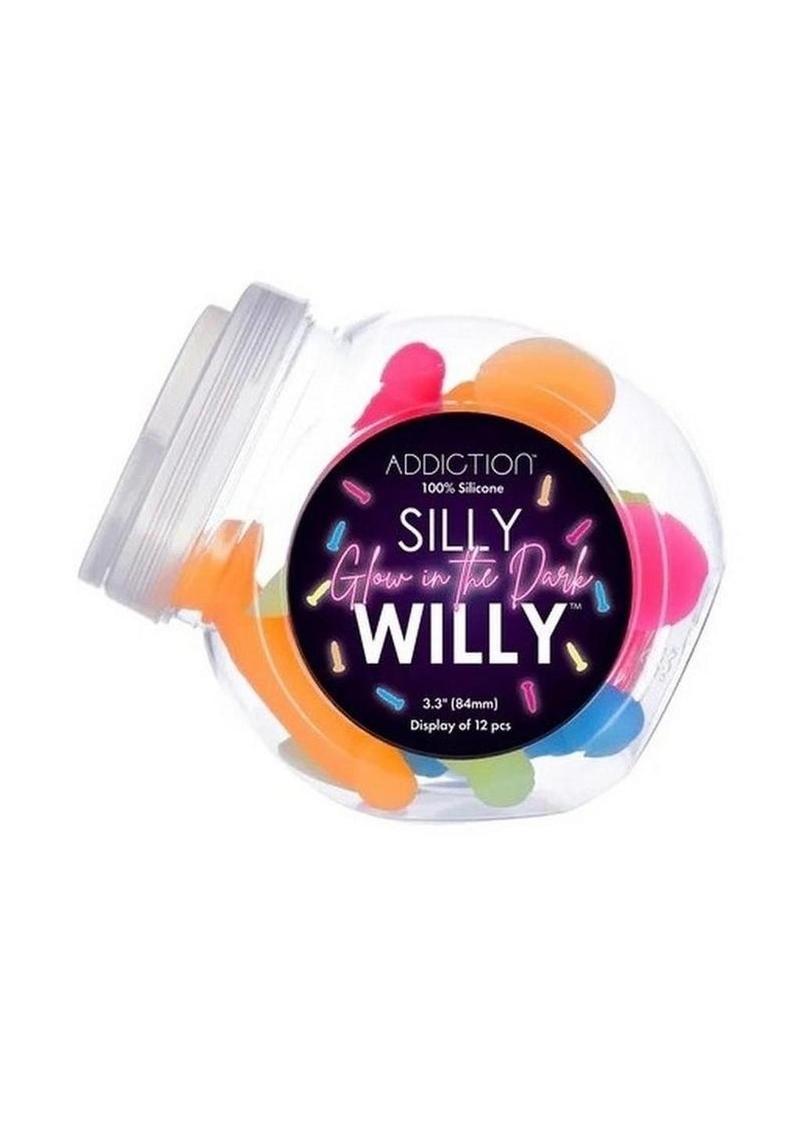 Addiction Silly Willy Glow in the Dark Silicone Dildo Multicolor Fun