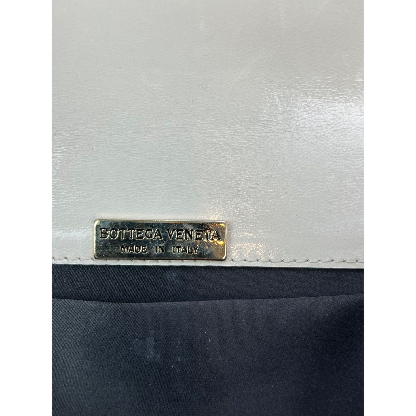 Bottega Veneta Intreciato white leather Shoulder Clutch Bag