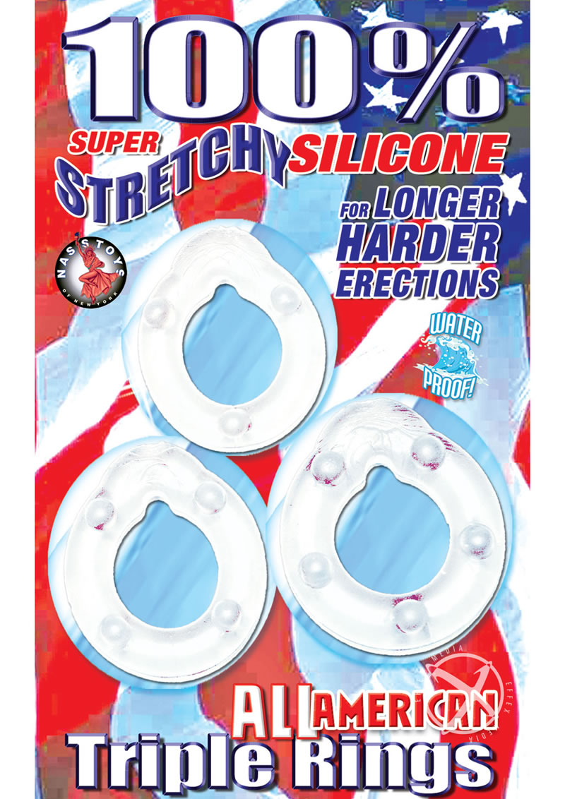 All American Triple And Super Stretchy Silicone Cock Rings