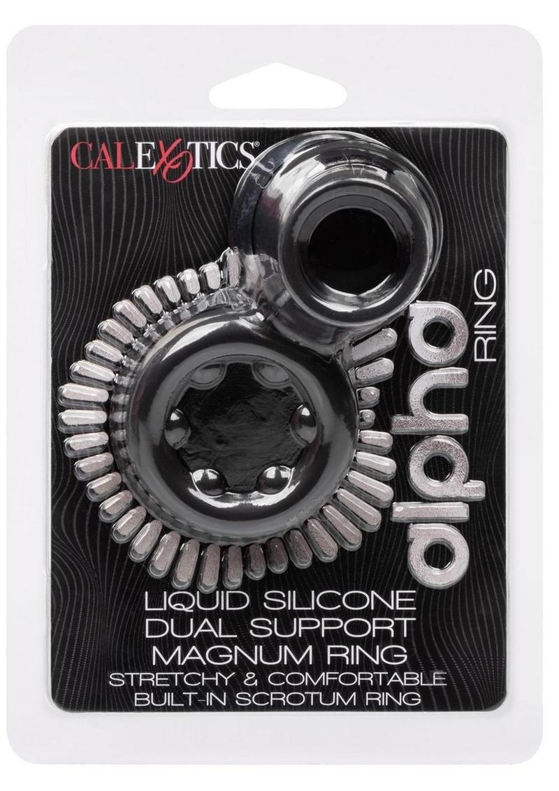 CalExotics Alpha Liquid Silicone Dual Support Magnum Ring