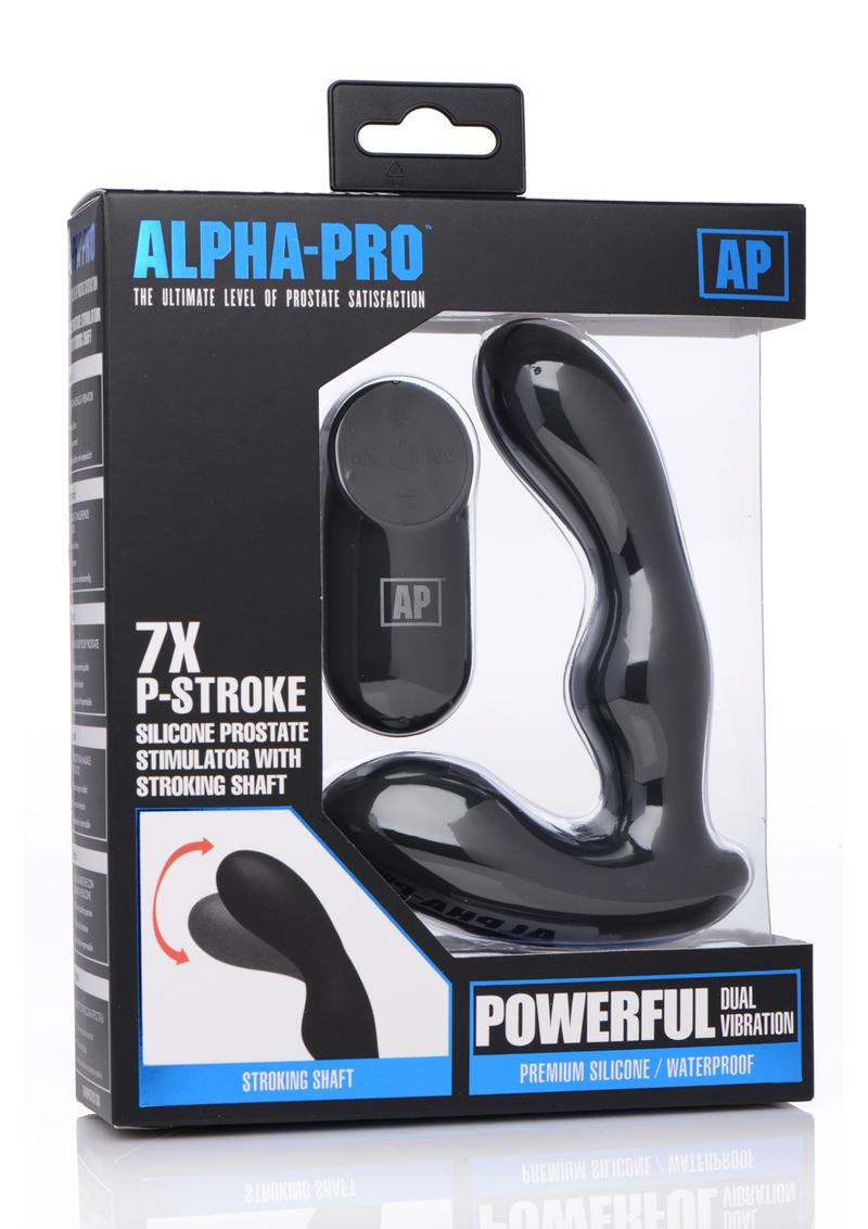 Alpha Pro P-Stroke Silicone Prostate Stimulator with Stroking Shaft